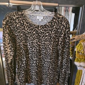 J. Crew Factory Leopard Print Long Sleeve Top